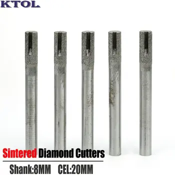 8x20x85mm Sintranih Diamond CNC Usmerjevalnik Bitov Kamna za Mletje Rezalnik za Granit, Marmor Naravnost v Režo Endmill Graviranje Rezanje Orodje