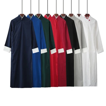 9 Barve Kitajski Slog Tradicionalnih Retro Moški Kitajske Tang Bo Ustrezala Kung Fu Obleke Kitajski Crosstalk Tunika Obleka Čisto Bombažno Perilo Obleke