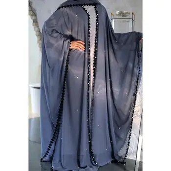 Abaya Dubaj Muslimanske Ženske Odpri Prednji Jopico Kimono Maxi Obleko Farasha Jilbab Stranka Obleke Islamske Haljo Tam Kaftan Arabski Batwing Rokav