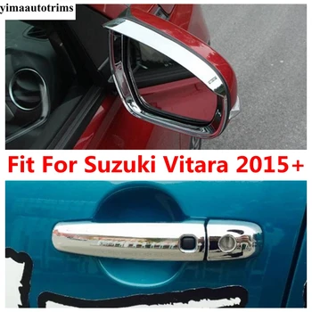 ABS Chrome Rearview Mirror Dež Obrvi / Strani Vrat Ročaj Kritje Trim Za Suzuki Vitara Suzuki 2015 - 2020 Dodatki Zunanjost
