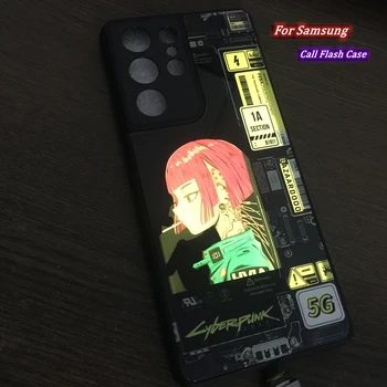 Anime Dekle Telefon Kritje Capa Za Samsung Galaxy Note 20 S20 FE S21 Ultra S9 S10 Plus A31 A32 A50 A51 A52 A71 Steklo LED Ohišje Bliskavice
