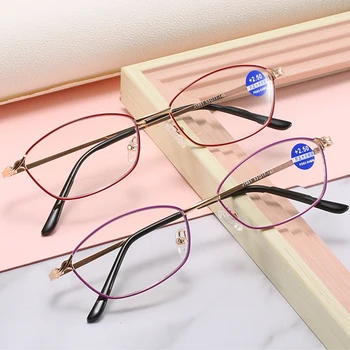 Anti Modra Svetloba Obravnavi Očala Bifocal Ženske Presbyopic Očala Računalnik Očala Full Frame Očala Povečevalna Moda +200