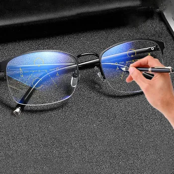 Anti-Scratch Progresivna Multifokalna Obravnavi Očala Moški Ženske Ultralahkih Nezlomljiv Anti Modra Svetloba UV Presbyopic Očala