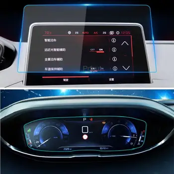 Avto Navigtion Kaljeno Steklo LCD Zaslon Zaščitna folija Nalepke nadzorni Plošči Stražar Za Peugeot 3008 5008 2017 2018 2019 2020