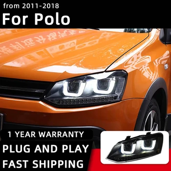 Avto Styling signalne Luči za VW POLO LED Smerniki 2011-2018 Glavo Svetilka DRL Signal Projektor Objektiv Avtomobilske Accessori