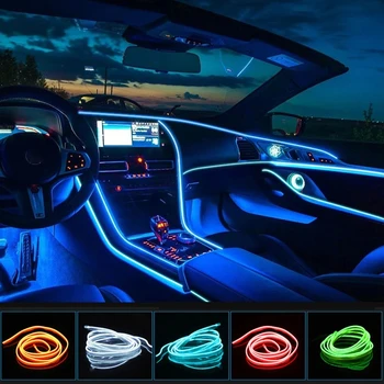 Avto Trakovi, Črte Svetlobe Avto Notranje luči Auto Vrata Svetlobe USB LED Vrvne Skladu Prilagodljiv Neon Luči Vzdušje Dekorativne Svetilke