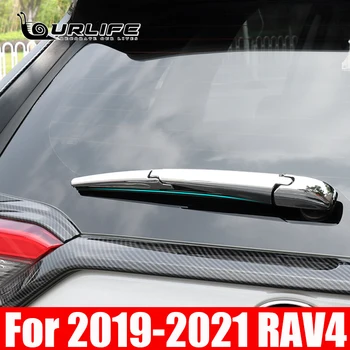 Avto Zadaj Stekla Pokrov Za Toyota RAV4 XA50 5. 2019 2020 2021 ABS Chrome Avto Nazaj Okno Brisalci Patron Zajema Dodatki
