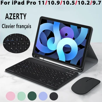 AZERTY Tipkovnice, Ohišje za iPad 2022 Pro 11 Zrak 4 4. Zraka 5 5. Pro 9.7 10.5 Kritje Tipkovnico za iPad 10.2 9. 7. 8. 9.7 5. in 6.