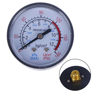 Bar Zraka manometer 13mm 1/4 Bsp Navoj 0-180 PSI (0 - 12 Bar) Manometer Dvojna Lestvica Za Kompresor za Zrak s Premerom 40 mm