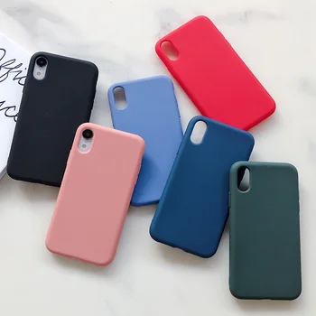 Barva Candy Primeru Telefon za iPhone 11 14 13 Pro Max Mehko Tpu Zaščitna torbica za iPhone 7 8 Plus X XR XS Max 6 6s Plus Capa