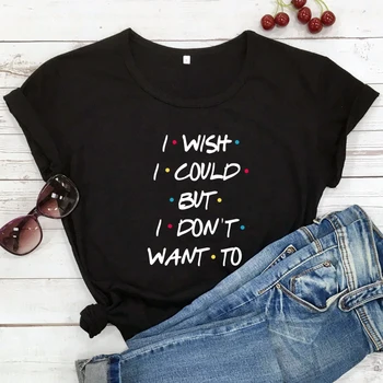 barvne želim si, da bi, vendar ne želim, da T-shirt smešno Ženske Kratek Rokav hipster slogan Tee majica