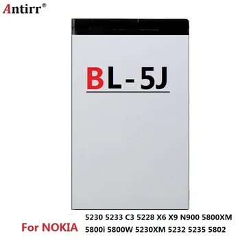 Baterijo BL-5J Original Mobilni Telefon Baterija Za Nokia BL 5J 5230 5232 5800 5900 C3 N900 X6 X9 Zamenjava Baterije