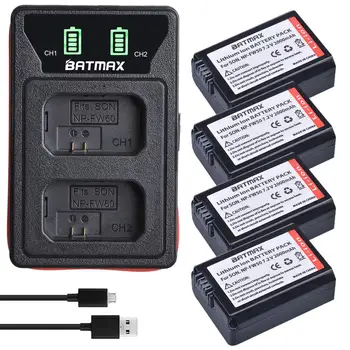 Batmax 2000mAh za Sony NP-FW50 Baterija+LED Dual Polnilec za Sony a37 7 7R II 7S a7S a7R II a6000 a6400 NEX-7 DSC-RX10 ZV-E10L