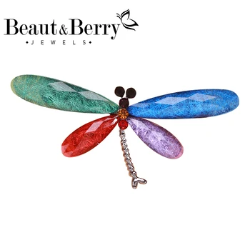 Beaut&Berry, 7 Barv Dragonfly Broška Ženske, Nakit Urad Darilo Poročno Zabavo Insektov Dodatki