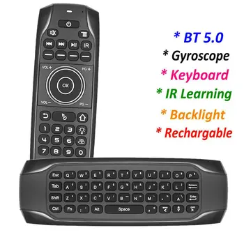Bluetooth, združljiva BT5.0 Žiroskop zraka miško mini osvetlitev tipkovnice za android smart tv box računalnik PC daljinski upravljalnik