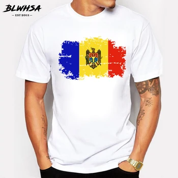 BLWHSA Moldavija Zastavo Moške majice s kratkimi rokavi Moda Kratek Rokav Bombaž Nostalgija Slog T-majice Za Moške Poletne Fitnes Navdušenci Razvedriti Tshirt
