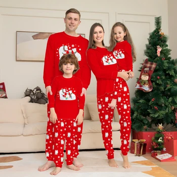Božič Pižamo Družino Ujemanje Oblačila, Ki 2022 Božič Medved Odraslih Oče, Mati, Otroci, Družina Videz Oče, Mama, Hči, Sin, Pižame