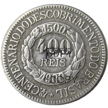 Brazilija 1900 400 Ries Silver Plated Kopijo Kovancev