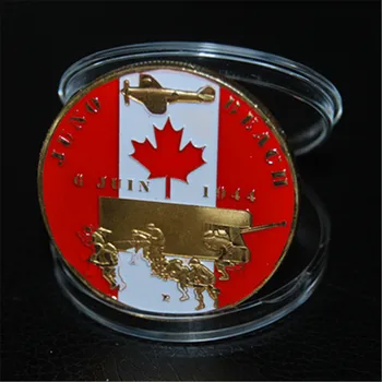 Brezplačna Dostava 1pcs/veliko,Kanadski maple leaf zlatnik,1944.6.6 Juno Beach kovanec