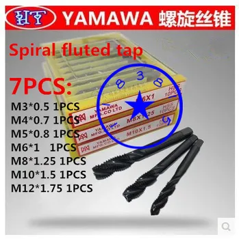 Brezplačna dostava M3-M12 7PCS YAMAWA nitrida hitroreznega jekla spiralne tapnite posebnega nerjavečega jekla vijak pipe
