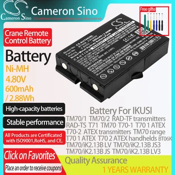 CameronSino Baterija za IKUSI TM70/1 RAD-TS ATEX oddajnikov TM70/iK2.13B LV ustreza IKUSI 2303692 Žerjav Daljinski upravljalnik baterije