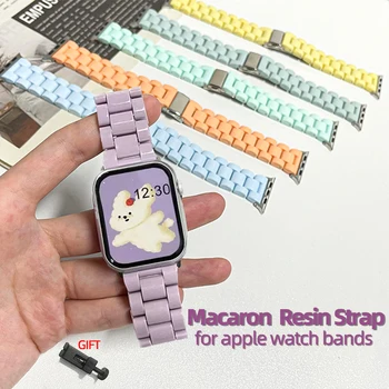 Candy Barve Smolo Trak za apple jermenčki 40 mm 41mm 45 38 42 44 6 7 Macaron Zapestje za apple Watchband Pasu za iwatch band