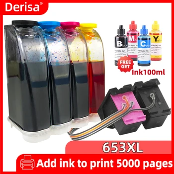 CISS Bulk Ink Združljiv za HP 653 XL Ink Kartuša za Deskjet Ink Advantage 6075 6475 Tiskalnik