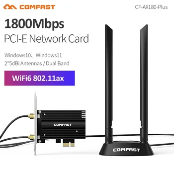 Comfast 1800Mbps Dual Band 2,4 GHz & 5.8 GHz Wifi 6 PCI-E WiFi Adapter 801.ax AX180 Serije wifi6 Omrežna Kartica PCIE-X Za Win10/11