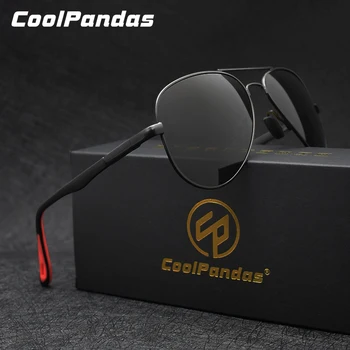 CoolPandas TOP Moda Zlitine Okvir Pilotni Photochromic sončna Očala Za Moške, Ženske Polarizirana Kameleon Ogledalo Leče za Očala Vožnje