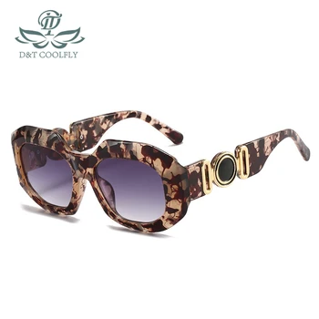 D&T 2022 Nov Modni Ovalne sončna Očala Ženske Moški Leopard PC Okvir Prelivi Objektiv Krog Dekoracijo Oblikovalec blagovne Znamke sončna Očala UV400