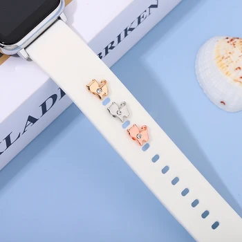 Dekorativne Čar za Silikona, Apple Watch Band Luštna Mačka Čar Nakit Šport Zapestnica Noge Kovinski Žeblji Pribor za Neodvisno Čare