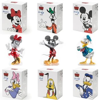 Disney MGL Mickey Mouse Kristalno Umetnosti igrača Oblikovalec igrača, Lutka Preplete Kristalno Bloki Anime Akcijska Figura, Zbiranje Slepo Polje Ornament