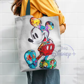 Disney Mickey Grafiti Torba Ženske Nakupovanje Tote Platno Šoli Plaži Otrok Knjigo Eko Torbico Risanka Za Večkratno Uporabo Novih Prihoda