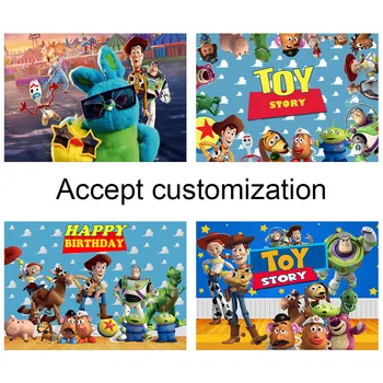 Disney Risanke Toy Story Temo Rojstni Dan Fotografije Dekorativni Okolij Po Meri Oskrbe Otrok Za Fotografijo Prop Baby Tuš