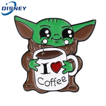Disney Star Wars Zatiči Risanka Srčkan Yoda Baby Kovinski Emajl Broška za Nahrbtnik, Nakit, Dodatki za Ženske, Moški Suknjič broške