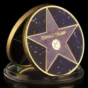 Donald Adut Purple Star Zbirateljske pozlačeni Kovanec Predsednik ZDA Zbirka Art Priložnostni Kovanec