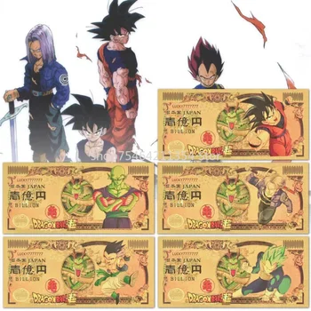 Dragon Ball Zlata Folija na Spominski Bankovcev Anime Slika Son-Goku Vegetaclassic Classic Collection Kartico Igrače za Otroke Darila