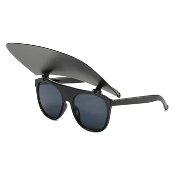 Edinstven Klobuk Flip Sončna Očala Za Ženske Novo Enem Kosu Kvadratnih Bela Črna Sončna Očala Moških Elektronske Odtenki Očala Luksuzne Blagovne Znamke Big