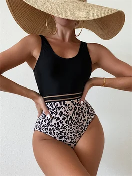 En Kos Kopalke 2022 Novo Črno Leopard Zanko Kopalke Obleka, Sexy Monokini Poletje Brazilski Plažo Kopalke Ženske
