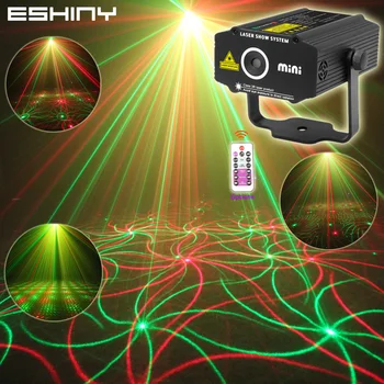 ESHINY Mini 4in1 Vzorec Učinek R&G Avdio Star Tornado Laserski Projektor Fazi Disco DJ Klub Bar KTV Družini Stranka Light Show P14