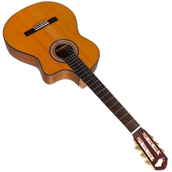 Flamanco tanko telo visoke kakovosti Klasična kitara 39inch mat konča masivnega lesa vrh 6 string sapele telo klasične kitare z EQ