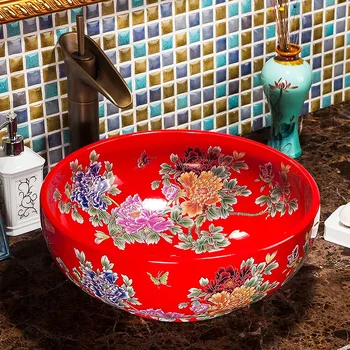 Garderoba Ročno Poslikane Posode Korito kopalnica korita ročno pranje umivalnik keramični umivalnik
