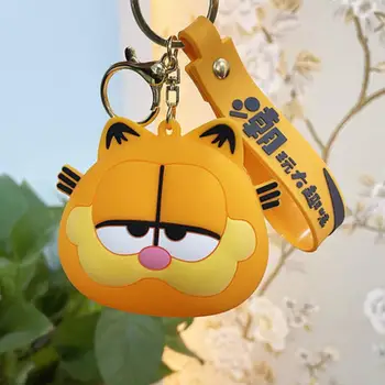 Garfield Risanka Silikonski Denarnice Animacija Perifernih Keychain Slušalke kovček Kawaii Božična Darila za Fante in Dekleta