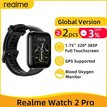 Globalna Različica realme Watch 2 Pro Pametno Gledati 1.75 palčni Kisika v Krvi, Monitor Slišati Stopnja Smartwatch GPS 14 Dni Baterije IP68