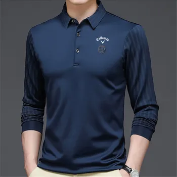 Golf Visoke Kakovosti Nositi Moške Dolg Rokav T-shirt Dihanje Golf Oblačila na Prostem Majica za Prosti čas