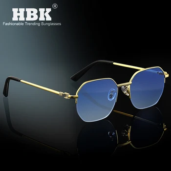 HBK Nov Kvadratni Pol Okvirji za Očala Moški Modni Kovinski Luksuzne blagovne Znamke Design Očala za 2022 Ženske Visoke Kakovosti Očal Moški