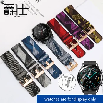 Hitro Sprostitev Vodoodporni Najlon Watchband 20 mm 22 mm Črna Rdeča Rumena Trak S Pin Sponke Za Huawei Watch2 Pro
