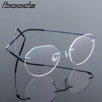 Iboode Ultralahkih Očala Okvirji Pomnilnik Titana Rimless Obravnavi Očala Moški & Ženske Presbyopic Očala Blagovne Znamke Design 2020