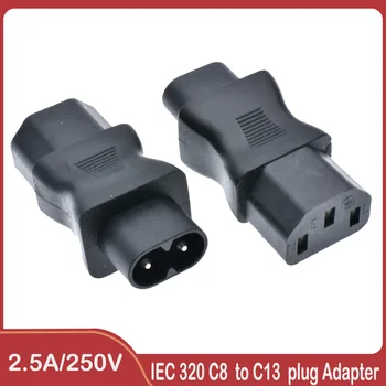IEC320 IEC 320 C13 IEC C8, IEC 3Pin ženski 2Pin moški adapter za izmenični tok ,C8 moški na iec C13