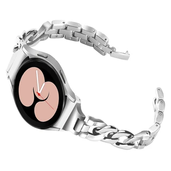 Iz nerjavečega Jekla, Trak za Samsung Galaxy Watch 4 Watch Band za Žensko, Silver/Black/Rose Gold